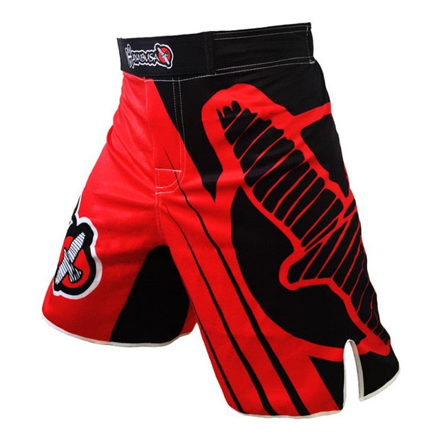 HAYABUSA RED & BLACK Breathable MMA Fight Shorts – Trap, Tap or Snap