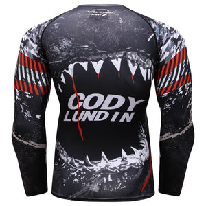 Cody Lundin - " JAWS of LIFE "-  Long Sleeve MMA  Compression  Shirt / Rash Guard