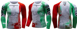 Cody Lundin - Battle Nation : ITALIA  -  Long Sleeve MMA  / BJJ  Compression Shirt / Rash Guard