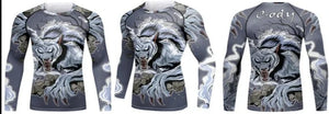 Cody Lundin - Mural Series : Demon Fox -  Long Sleeve MMA  / BJJ  Compression Shirt / Rash Guard