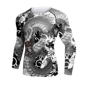 Cody Lundin - Mural Series : Shinryū -  Long Sleeve MMA  / BJJ  Compression Shirt / Rash Guard