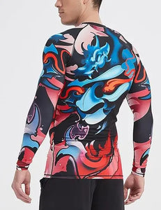 Cody Lundin - Mural Series : Samurai Demon -  Long Sleeve MMA  / BJJ  Compression Shirt / Rash Guard