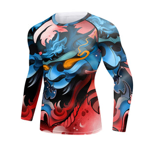 Cody Lundin - Mural Series : Samurai Demon -  Long Sleeve MMA  / BJJ  Compression Shirt / Rash Guard