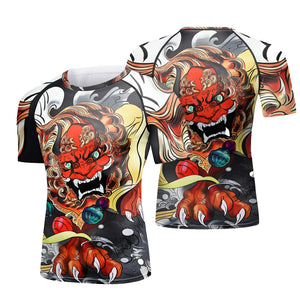 Cody Lundin - Mural Series: KOMAINU -  Short Sleeve MMA  / BJJ  Compression Shirt / Rash Guard