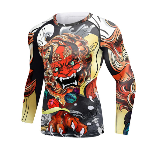 Cody Lundin - Mural Series: KOMAINU -  Long Sleeve MMA  / BJJ  Compression Shirt / Rash Guard