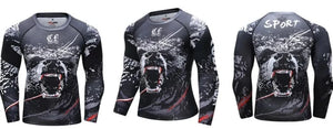 Cody Lundin - " The GRIZZ "  -  Long Sleeve MMA  Compression  Shirt / Rash Guard