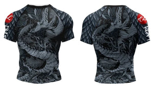 Cody Lundin - " Dragon Scales " -  Short Sleeve MMA  / BJJ  Compression Shirt / Rash Guard