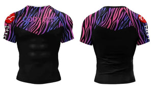 Cody Lundin - " Purple Haze " -  Short Sleeve MMA  / BJJ  Compression Shirt / Rash Guard