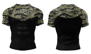 Cody Lundin - " Green Canopy "-  Short Sleeve MMA  / BJJ  Compression Shirt / Rash Guard