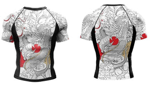 Cody Lundin - "WHITE DRAGON" -  MMA Short Sleeve Compression  Shirt / Rash Guard