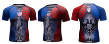 Cody Lundin - Battle Nation : FRANCE  -  Short Sleeve MMA  / BJJ  Compression Shirt / Rash Guard