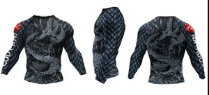 Cody Lundin - " Dragon Scales " -  Long Sleeve MMA  / BJJ  Compression Shirt / Rash Guard