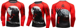 Cody Lundin - " Godzilla "  -  Long Sleeve MMA  / BJJ  Compression Shirt / Rash Guard