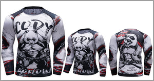 Cody Lundin - "PANDA POWER" - Men's Long Sleeve Compression  Shirt / Rash Guard