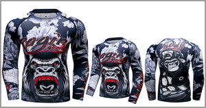 Cody Lundin - "Ragin Gorilla" - Men's MMA Long Sleeve Compression  Shirt / Rash Guard