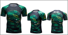 Cody Lundin - "Green Serpent" - Men's MMA Short Sleeve Compression  Shirt / Rash Guard