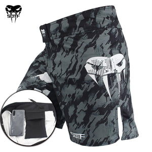 SOTF "GREY  VENOM" Camoflage MMA Fight Shorts