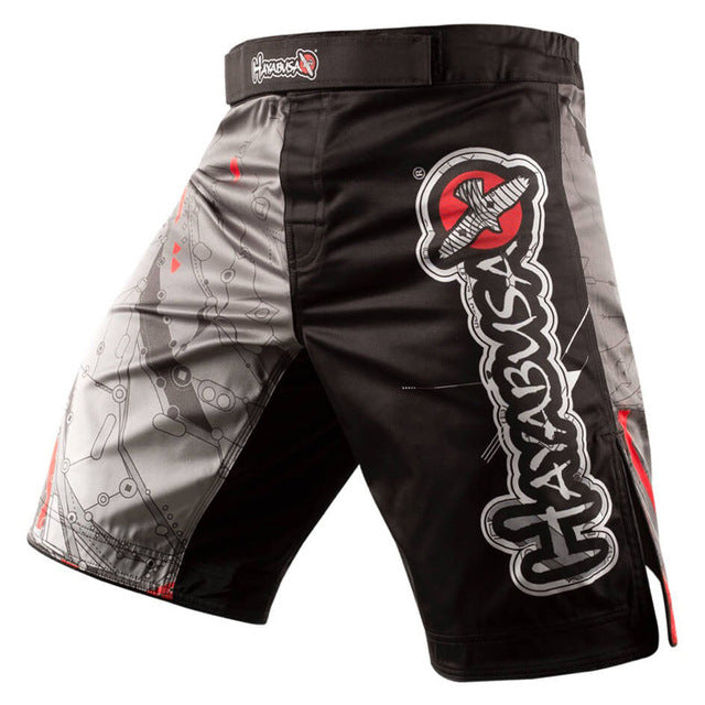 HAYABUSA Black/Grey Breathable MMA Fight Shorts