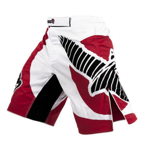 HAYABUSA White/Red Breathable MMA Fight Shorts