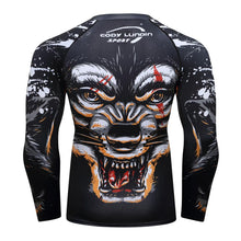 Cody Lundin - "Wolf Stare" - Men's MMA Long Sleeve Compression  Shirt / Rash Guard