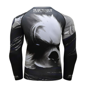 Cody Lundin - "Panda Samurai" - Men's MMA Long Sleeve Compression  Shirt / Rash Guard