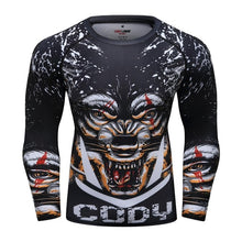 Cody Lundin - "Wolf Stare" - Men's MMA Long Sleeve Compression  Shirt / Rash Guard