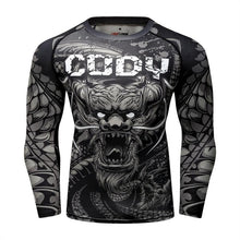 Cody Lundin - "Dragon Stare" - Men's MMA Long Sleeve Compression  Shirt / Rash Guard