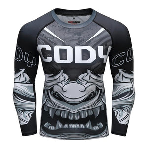 Cody Lundin - "Samurai Stare" - Men's MMA Long Sleeve Compression  Shirt / Rash Guard