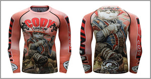 Cody Lundin - "Master Panda" - Men's MMA Long Sleeve Compression  Shirt / Rash Guard