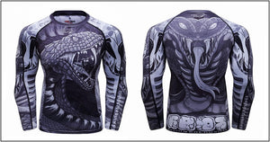 Cody Lundin - "Snake Fang" - Men's MMA Long Sleeve Compression  Shirt / Rash Guard