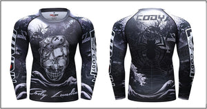 Cody Lundin - "Skull Spider" - Men's MMA Long Sleeve Compression  Shirt / Rash Guard