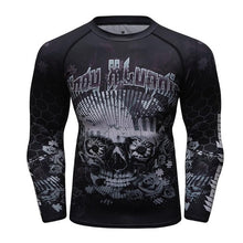 Cody Lundin - "PERFORATED SKULL" - Men's MMA Long Sleeve Compression  Shirt / Rash Guard