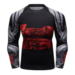 Cody Lundin - "CHALLENGE" - Men's MMA Long Sleeve Compression  Shirt / Rash Guard