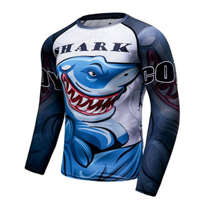 Cody Lundin - "Muscle Shark" - Men's MMA Long Sleeve Compression  Shirt / Rash Guard