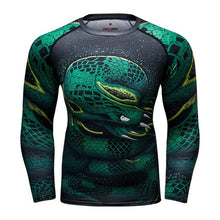 Cody Lundin - "Green Serpent" - Men's MMA Long Sleeve Compression  Shirt / Rash Guard