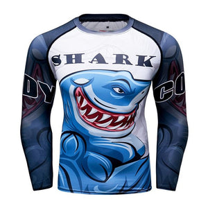 Cody Lundin - "Muscle Shark" - Men's MMA Long Sleeve Compression  Shirt / Rash Guard