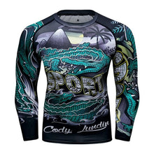 Cody Lundin - "Island Croc" - Men's MMA Long Sleeve Compression  Shirt / Rash Guard